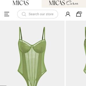Micas Green Sheer Bodysuit Shapewear